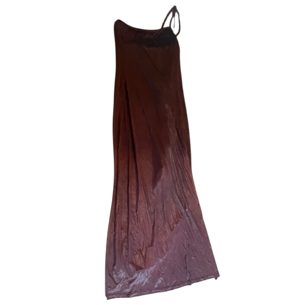 Versace Jeans Couture vintage dress shimmer maroon and black one shoulder dress